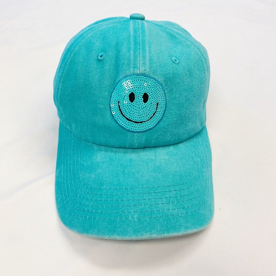 Sequin Patch Happy Ball Cap - Southern Obsession Co. 