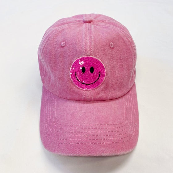 Sequin Patch Happy Ball Cap - Southern Obsession Co. 