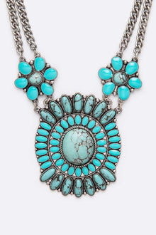  Western Large Stone Necklace Set - Southern Obsession Co. 
