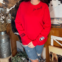  Red Emb Game Day Sweatshirt