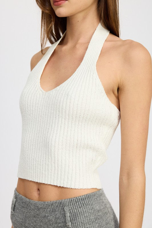 RIBBED HALTER NECK TOP - Southern Obsession Co. 