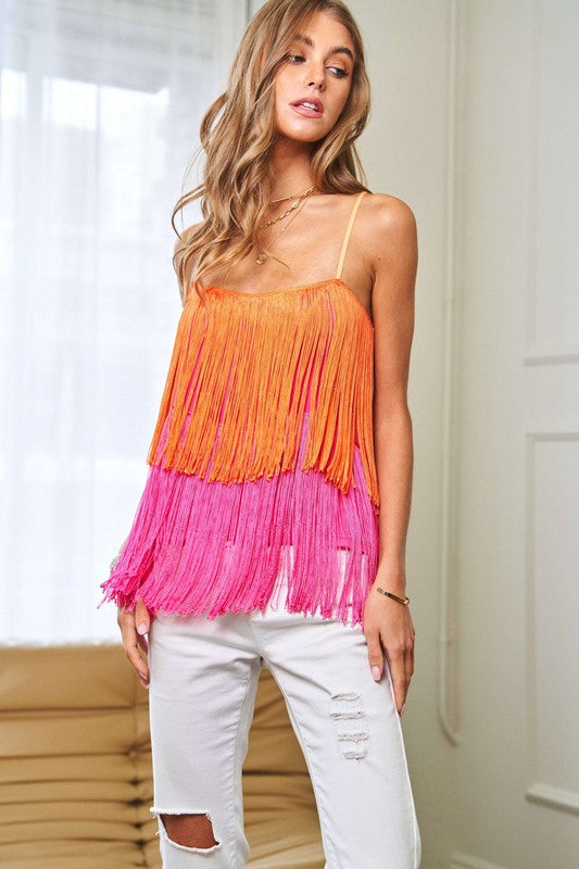 Fringe Overlay Cami Top - Southern Obsession Co. 