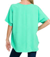 Mint Woven V-neck Blouse