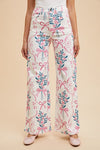 Floral Bow Wide Leg Pants
