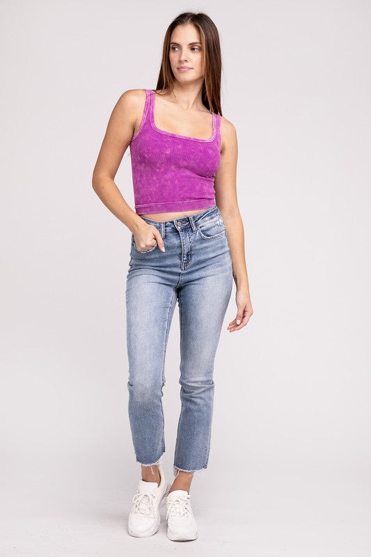 Ribbed Cropped Tank Top - Southern Obsession Co. 