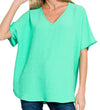 Mint Woven V-neck Blouse