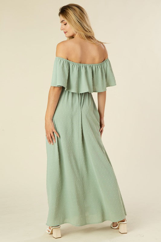 Swiss dot off-shoulder dress - Southern Obsession Co. 