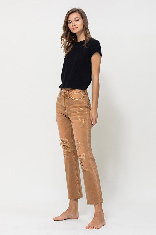High-RIse Straight Crop Jeans - Southern Obsession Co. 