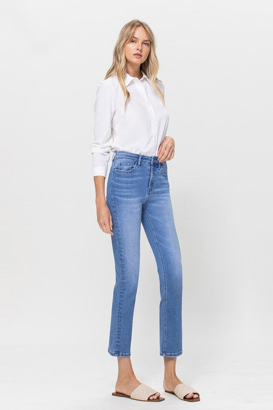 High Rise Stretch Crop Slim Straight - Southern Obsession Co. 