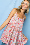 FLORAL TIERED RUFFLE TUNIC CAMI TOP - Southern Obsession Co. 