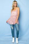 FLORAL TIERED RUFFLE CAMI PLUS TOP - Southern Obsession Co. 