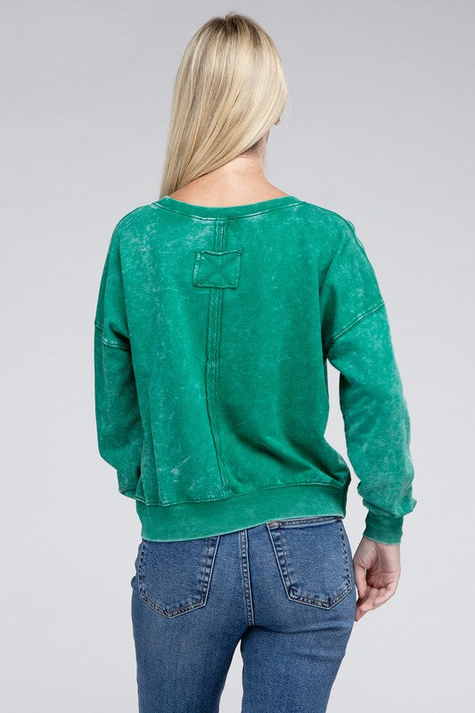 French Terry Acid Wash Pullover - Southern Obsession Co. 
