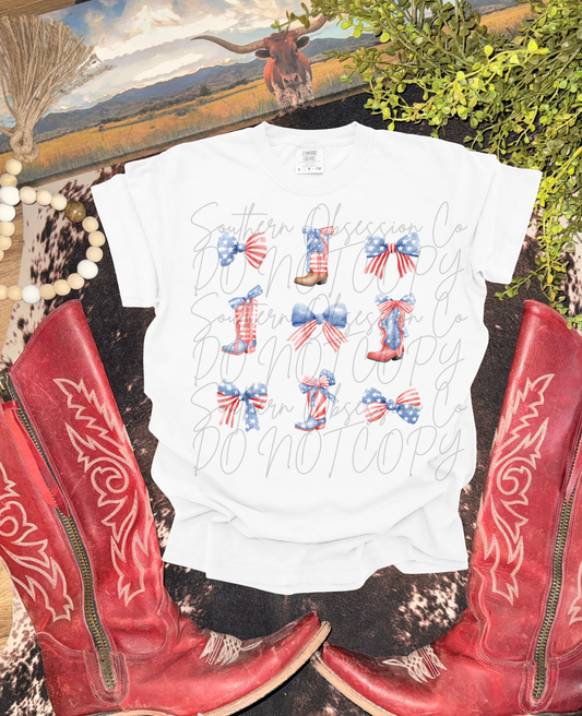 Bow Boots America Tee