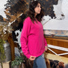 Hot Pink Ribbed Side Sweatshirt