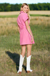 Belted cotton short dress - Southern Obsession Co. 