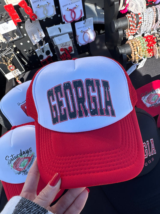 Georgia red trucker hat