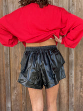 Load image into Gallery viewer, Black Faux Leather Skort
