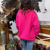 Hot Pink Ribbed Side Sweatshirt