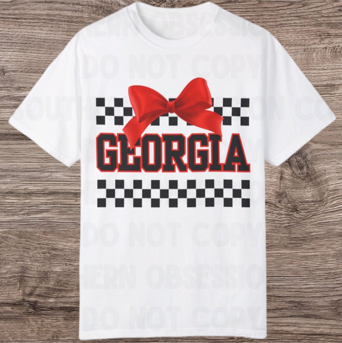 Checkered GA Red Bow