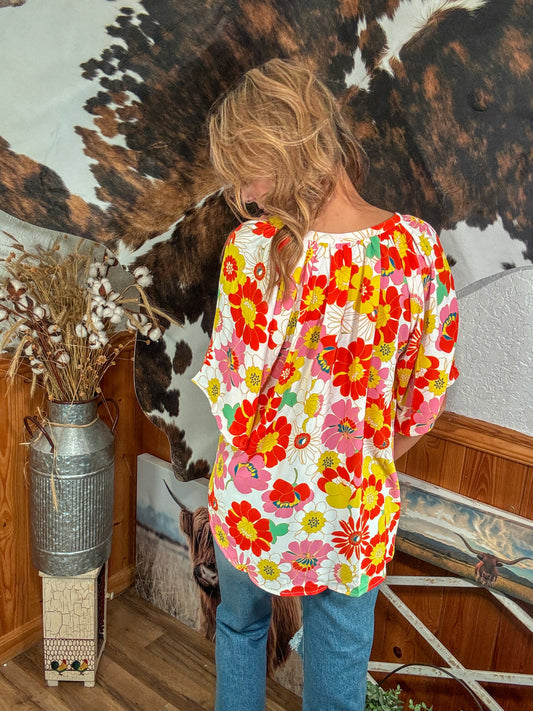 Bright Floral Blouse