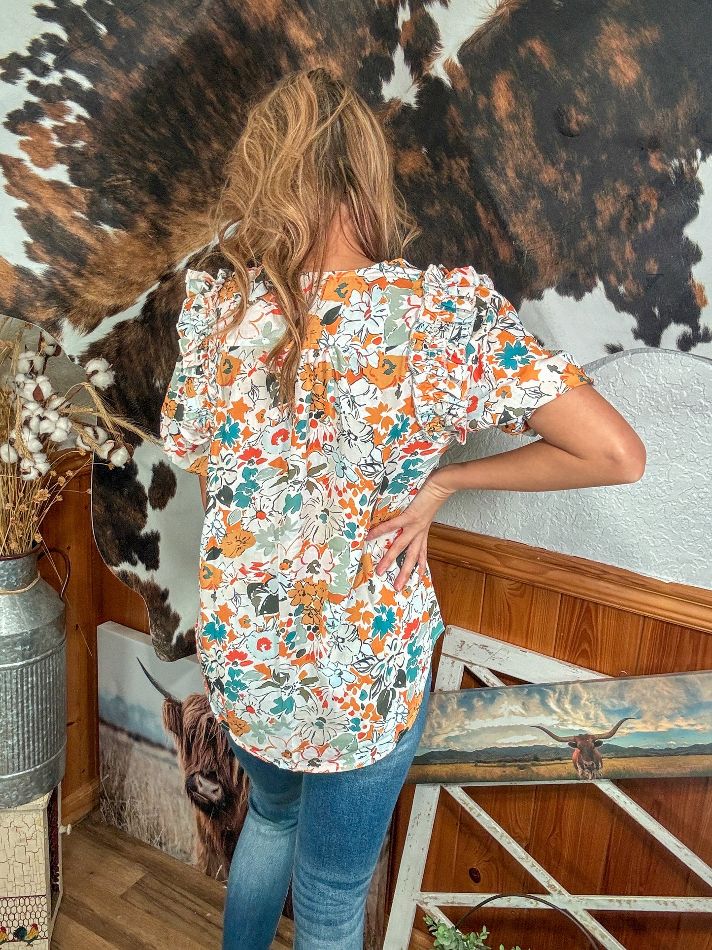 Fall Floral Blouse