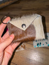Cowhide Credit Card Holder Keychain