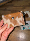 Cowhide Credit Card Holder Keychain