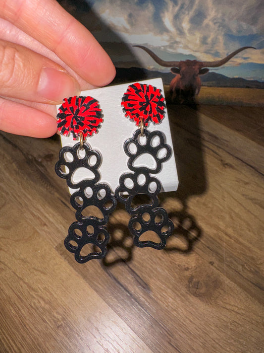 Pawprint & Pompom Earrings