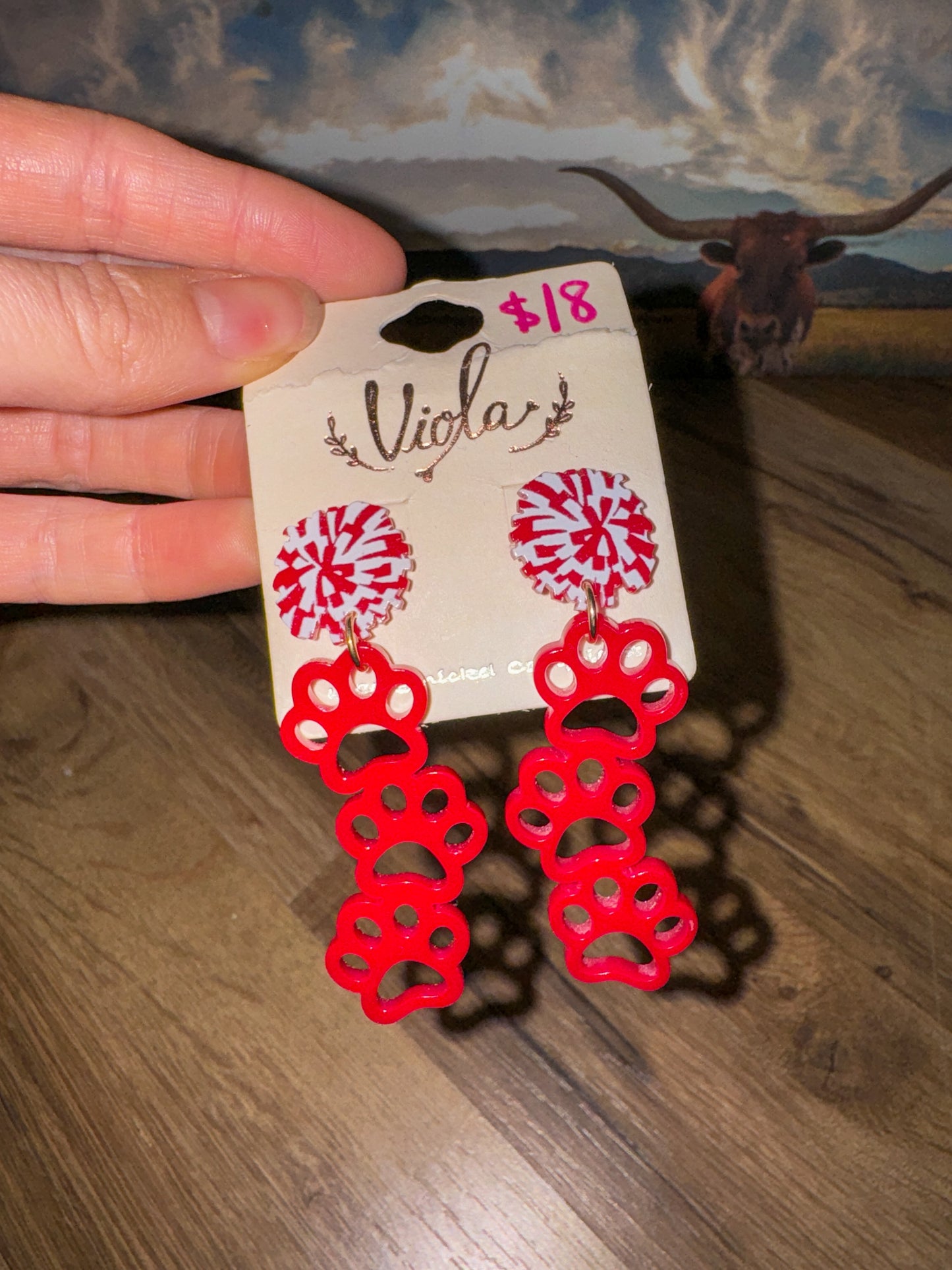 Pawprint & Pompom Earrings