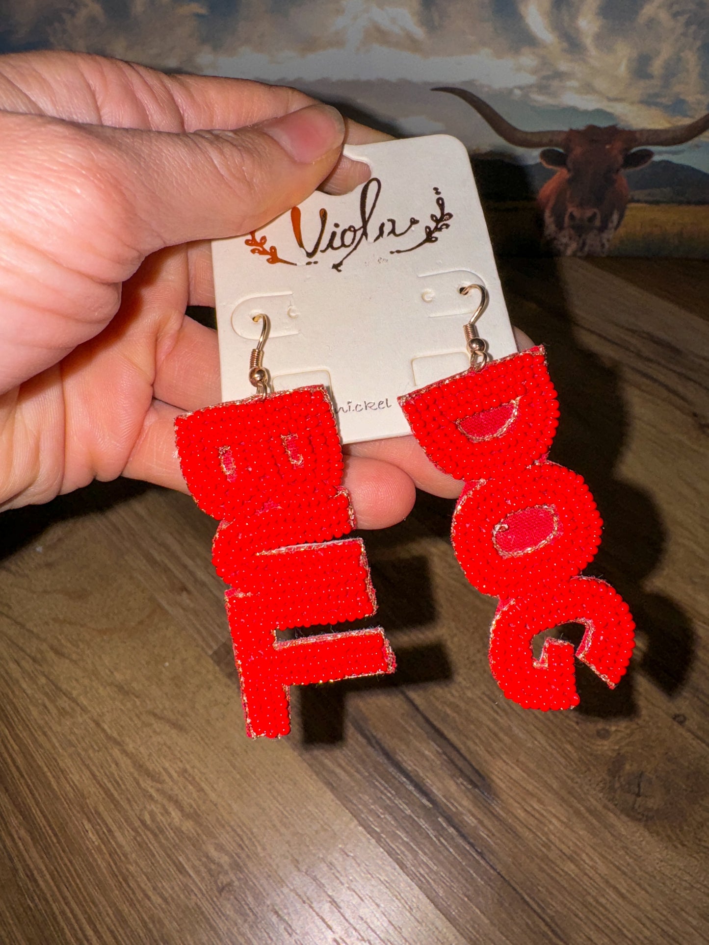 Red Bulldog Earrings