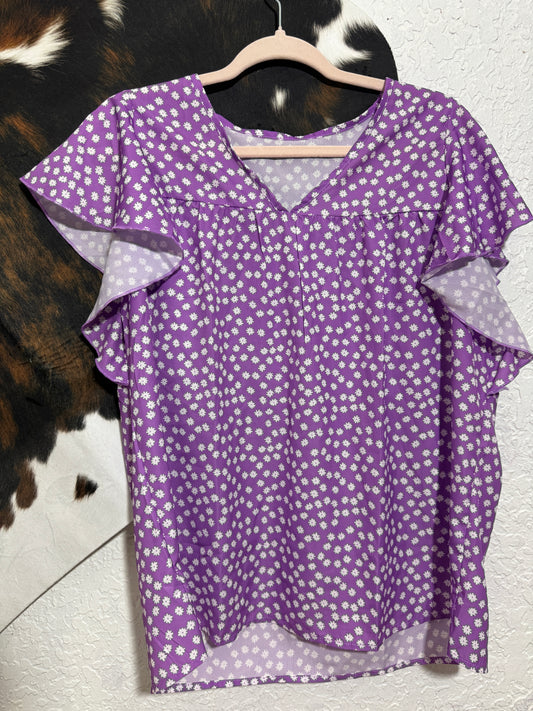 Purple Flower Blouse