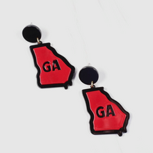 Load image into Gallery viewer, Red Georgia State Earrings
