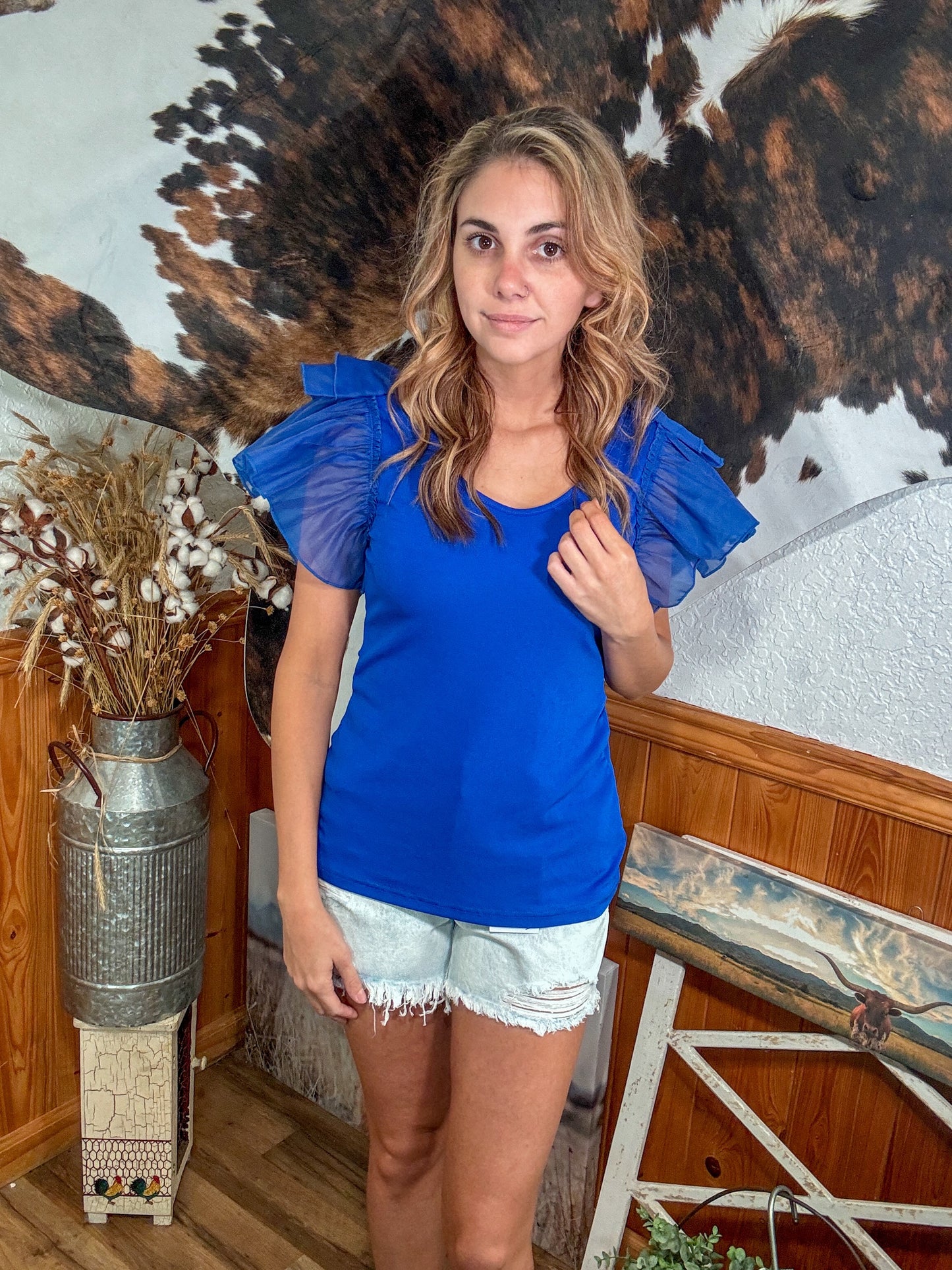 Royal Blue Blouse