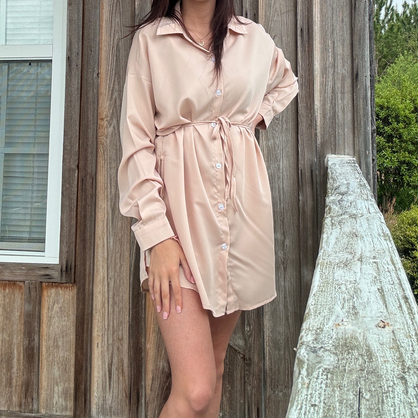 Khaki Romper-Dress - Southern Obsession Co. 