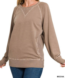  Mocha French Terry Pullover w/ pockets