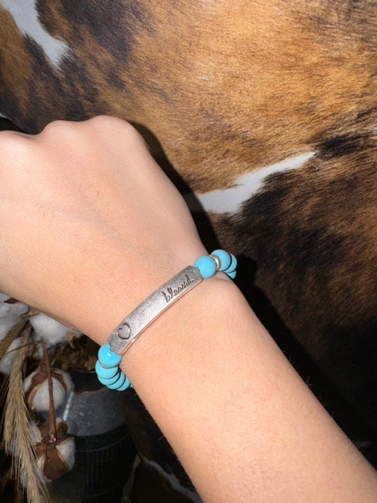 Blessed Bar turquoise Bracelet