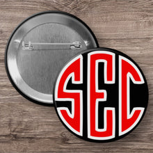  SEC Red & Black Button