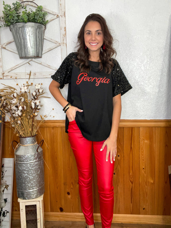 Red Skinny Leather Pants - Southern Obsession Co. 