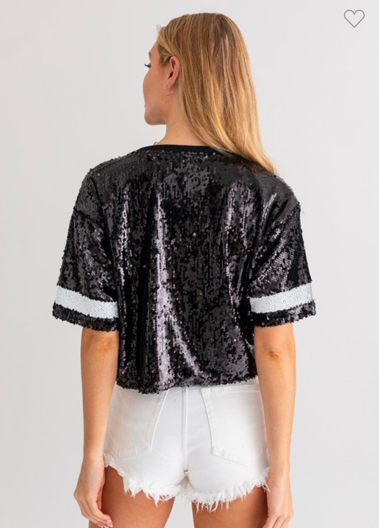 Game Day Sequin Cropped Top