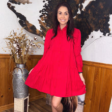 Load image into Gallery viewer, Red Tiered Mini Dress
