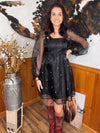 Black Pearl Embellished Babydoll Dress - Southern Obsession Co. 