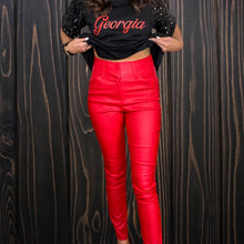  Red Skinny Leather Pants - Southern Obsession Co. 