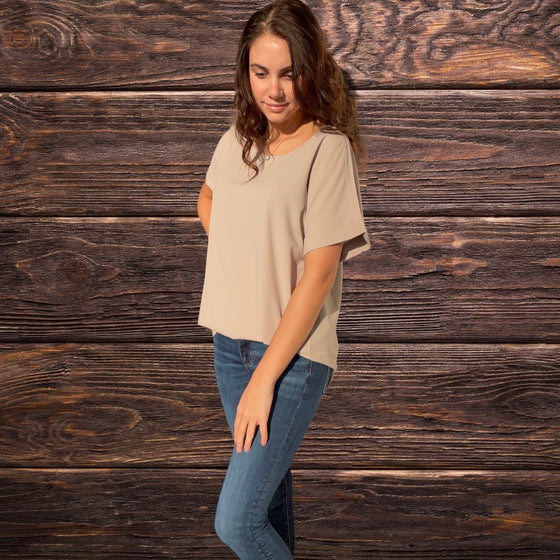 Mocha Woven Blouse - Southern Obsession Co. 