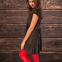 Load image into Gallery viewer, Black Ruffle Sleeve Tunic

