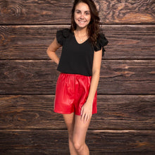 Load image into Gallery viewer, Red P/U Leather Shorts
