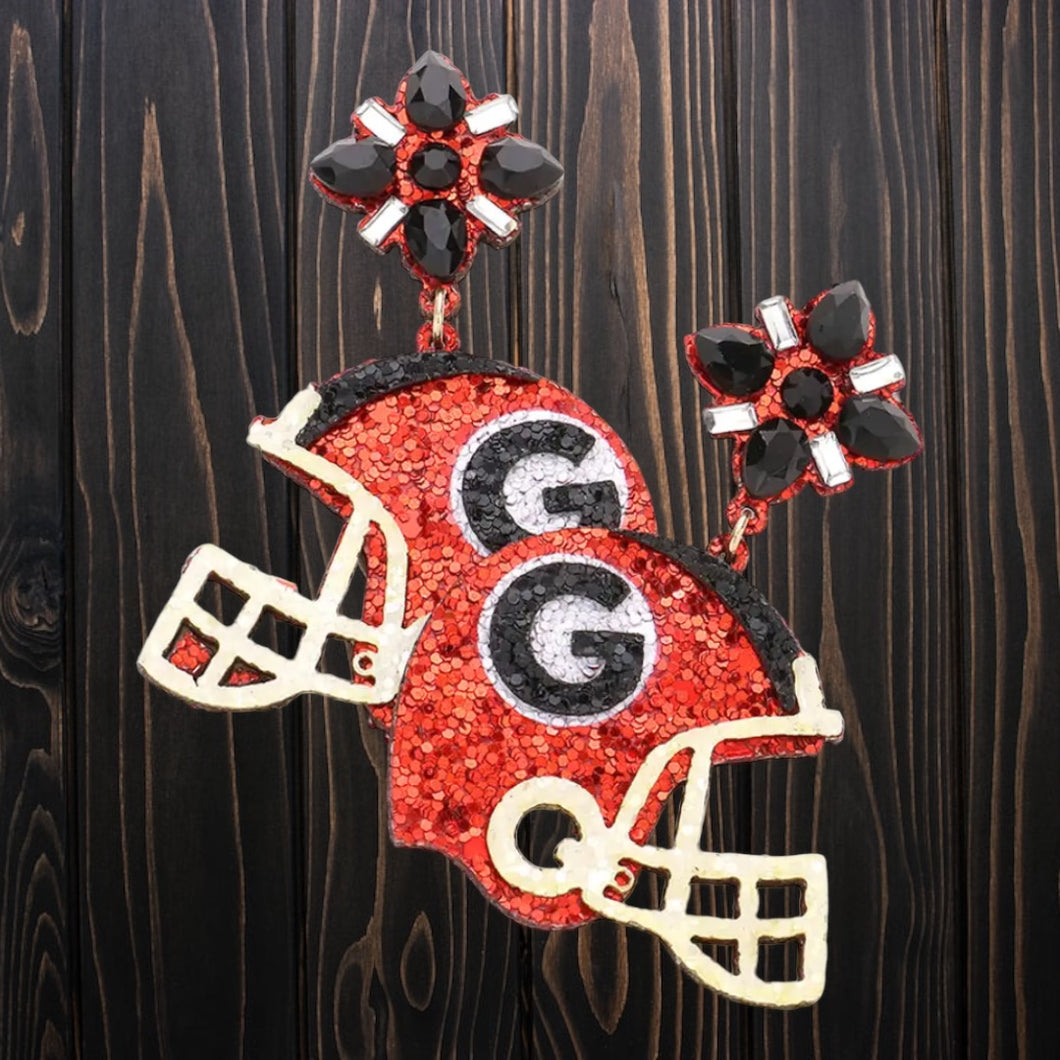 Georgia Football Helment Earrings
