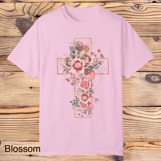 Floral Cross Tee - Southern Obsession Co. 