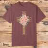 Gold Floral Cross Tee - Southern Obsession Co. 