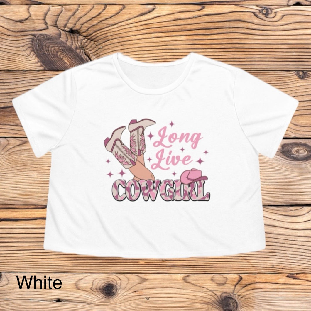 Cropped Long Live Cowgirl Tee