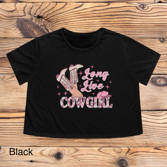 Cropped Long Live Cowgirl Tee - Southern Obsession Co. 